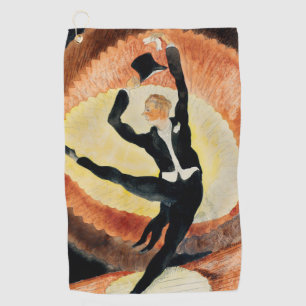 Vintage 1920s Art Deco Male Dancer Top Hat Golf Towel
