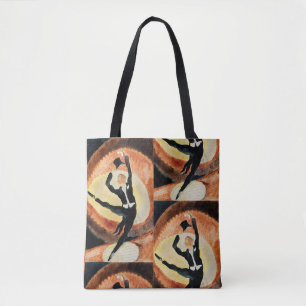 Vintage 1920s Art Deco Male Dancer Top Hat Tote Bag