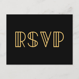 Vintage 1920s art deco simple RSVP Postcard