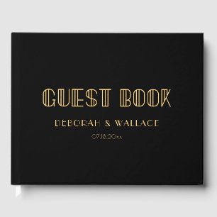 Vintage 1920s art deco simple wedding guest book