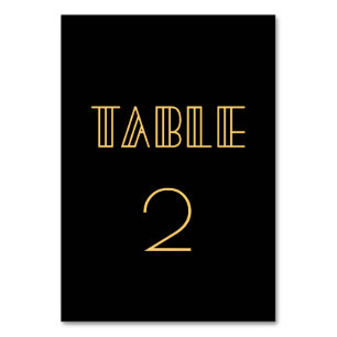 Vintage 1920s art deco simple wedding table number