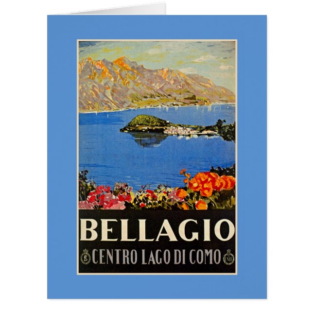 Vintage 1920s Bellagio Italian travel advert (Front)