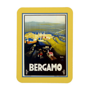 Vintage 1920s Bergamo Italian travel Magnet