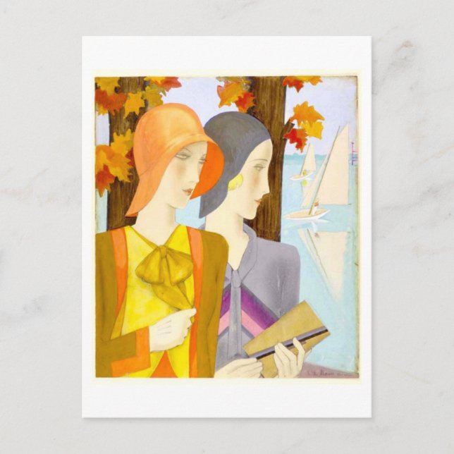 Vintage 1920s Dress Fashion Design Postcard (Front)