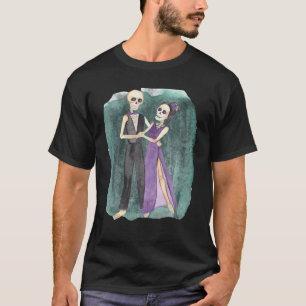 Vintage 1920S Fancy Dress Skeleton Couple Hallowee T-Shirt