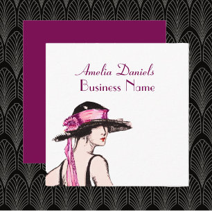 Vintage 1920's Flapper Girl Business Card