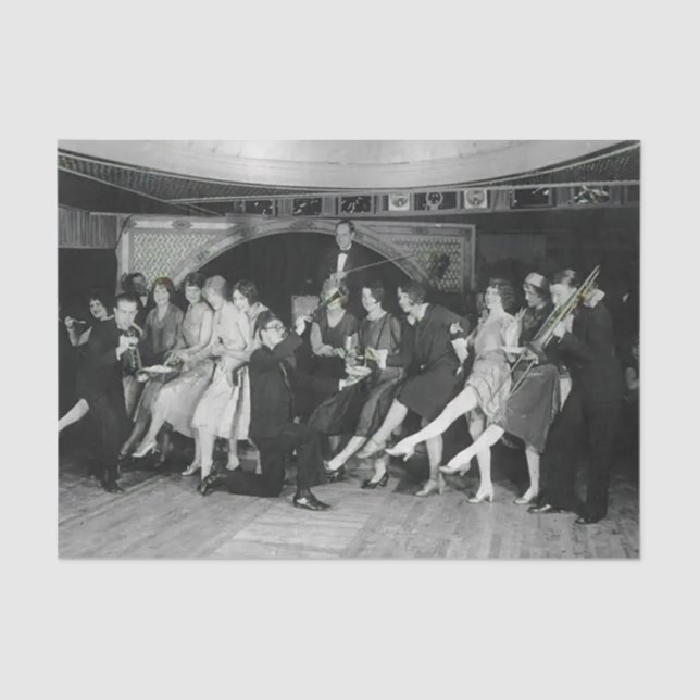 Vintage 1920s Flapper Group Dance Tissue Paper (Front)