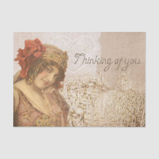 Vintage 1920s Flapper Thinking of You Tissue Paper