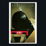Vintage 1920s French Art Deco train travel ad Poster<br><div class="desc">Contact us if you need help resizing.
 Beautiful example of Art Deco,  this French tourist railways advert.
 Artist: Pierre Fix-Masseau</div>