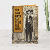 Vintage 1920s Man- Plead The Fifth Booze Birthday