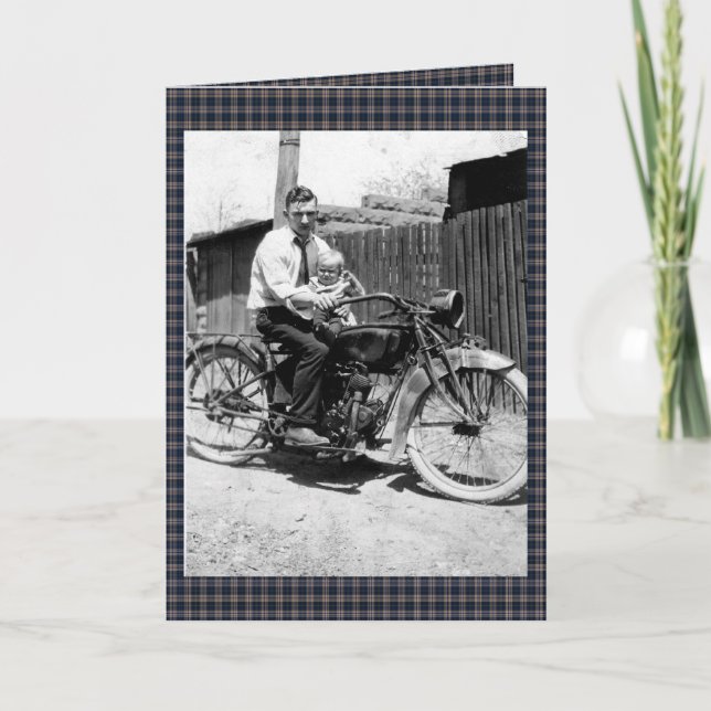 Vintage 1920s Motorcycle Card (Front)