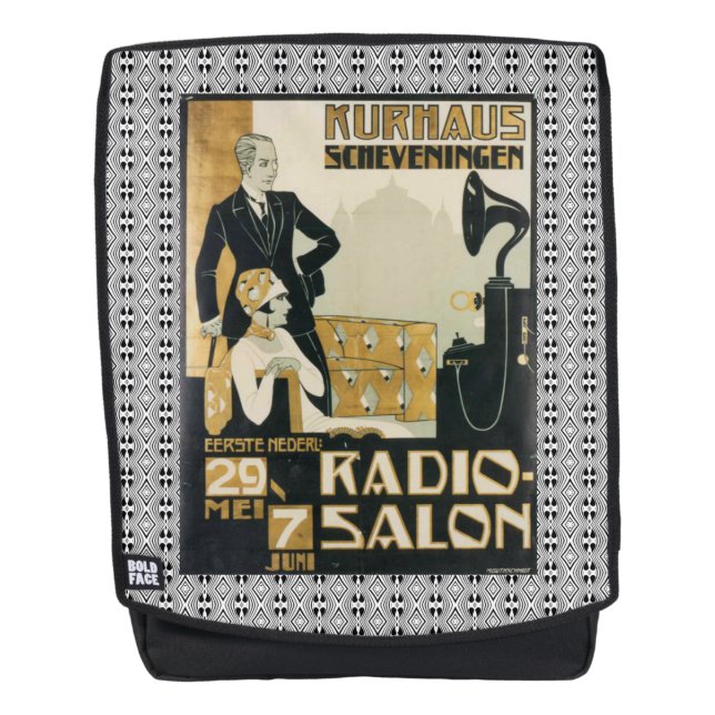 Vintage 1920s Netherlands Radio Salon Backpack (Front)