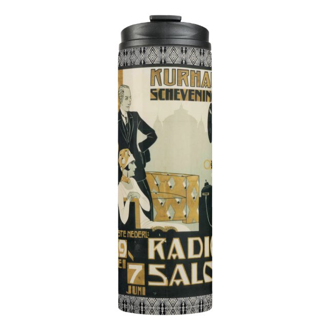 Vintage 1920s Netherlands Radio Salon Thermal Tumbler (Front)