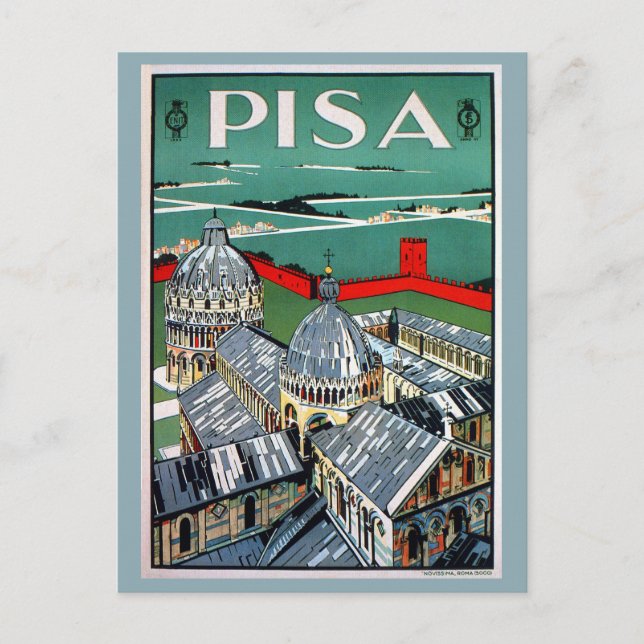 Vintage 1920s Pisa Italian travel Postcard (Front)