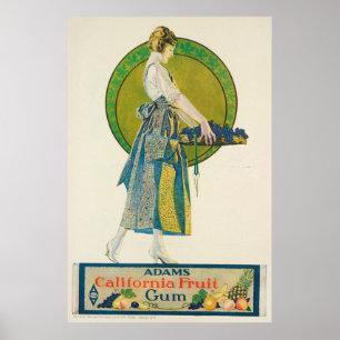 Vintage 1920's Print Ad Adams Fruit Gum