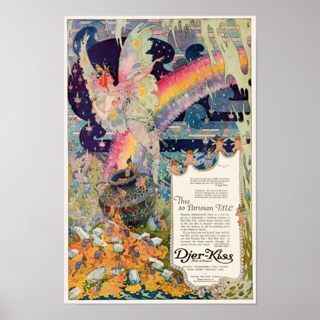 Vintage 1920's Print Ad Djer-Kiss Rainbow (Front)