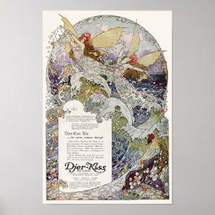 Vintage 1920's Print Ad Djer-Kiss Twin Fairies