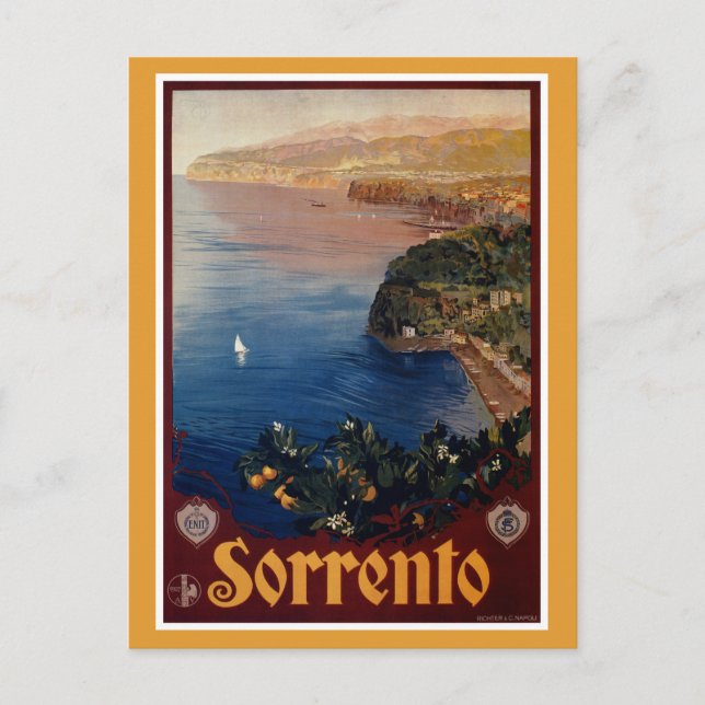 Vintage 1920s Sorrento Italian travel Postcard (Front)