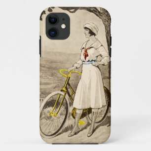 Vintage 1920s Woman Bicycle Advertisement iPhone 11 Case