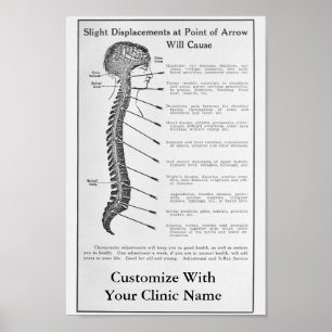 Vintage 1921 Chiropractic Ad Art Poster Customise