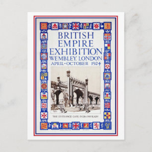 Vintage 1924 British Empire Exhibition advert Postcard