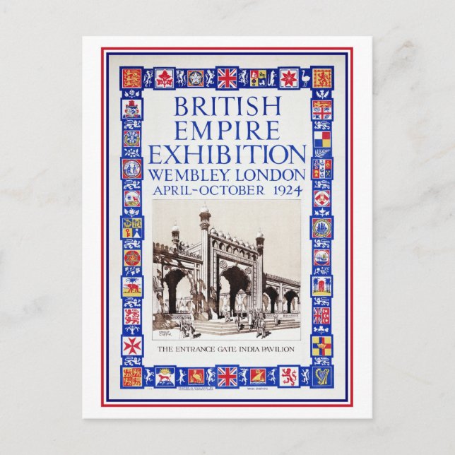 Vintage 1924 British Empire Exhibition advert Postcard (Front)