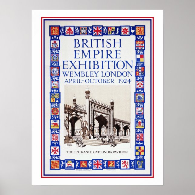 Vintage 1924 British Empire Exhibition advert Poster (Front)