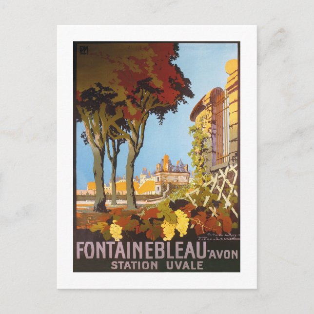 Vintage 1926 Fontainbleau Avon, Station Uvale Post Postcard (Front)