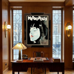 Vintage 1927 Art Deco Metropolis Movie Repro Poster
