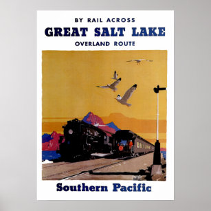 Vintage (1927) Great Salt Lake USA Travel Poster