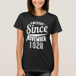 Vintage 1928 Awesome Since November Happy My 94th T-Shirt