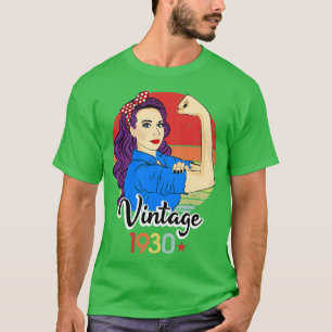 Vintage 1930 91st Birthday 91 Year Old Bday Born I T-Shirt