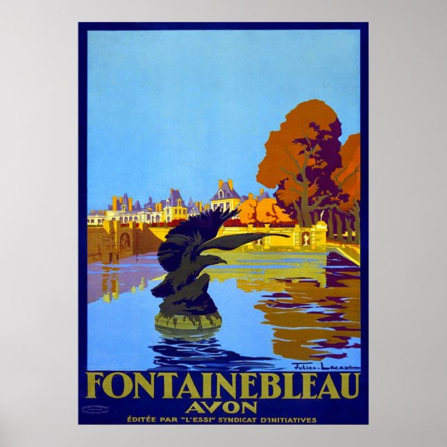Vintage 1930 Fontainbleau Avon French Travel Poster (Front)