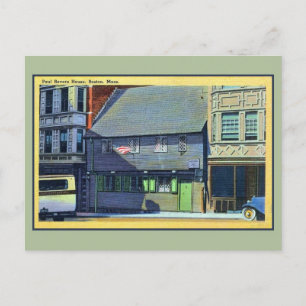 Vintage 1930s-1940s Paul Revere House Boston MA Postcard