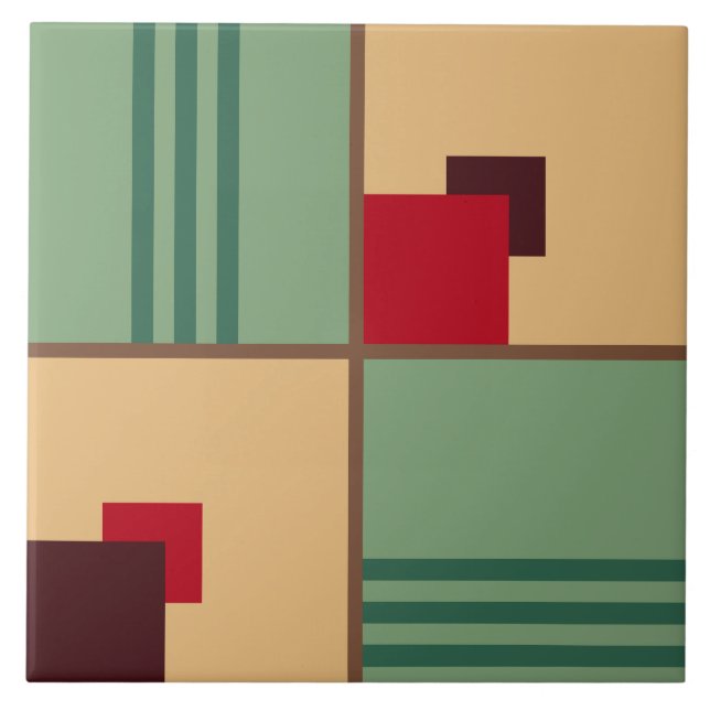 Vintage 1930s Art Deco Pattern Tile (Front)