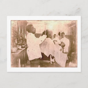 Vintage 1930's Black Barbershop Postcard