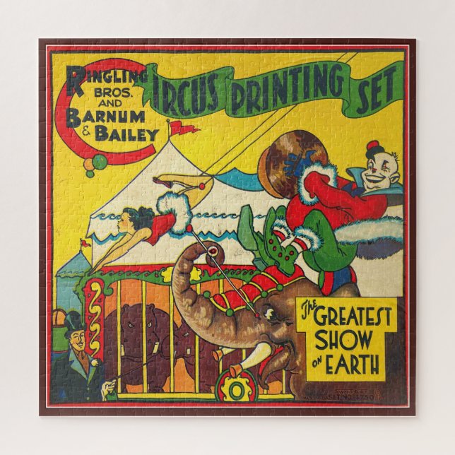 VINTAGE 1930S CIRCUS PRINT SET  JIGSAW PUZZLE (Vertical)