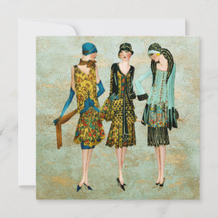 Vintage 1930's Fashion Illustration Card