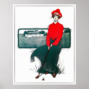 Vintage 1930's Golf Watercolour Print