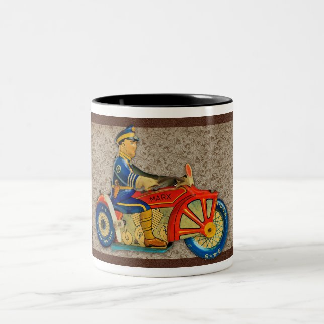 VINTAGE 1930S MOTORCYCLE COP TIN TOY Mug (Center)