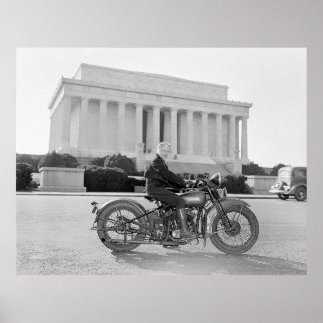 Vintage 1930s Motorcycle Mama Poster (Front)