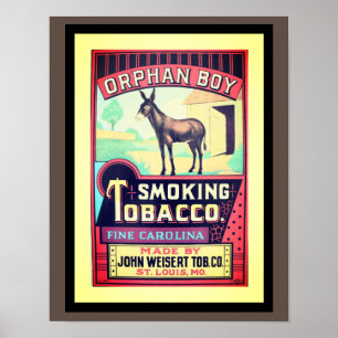 "Vintage, 1930's "Orphan Boy" Tobacco Poster