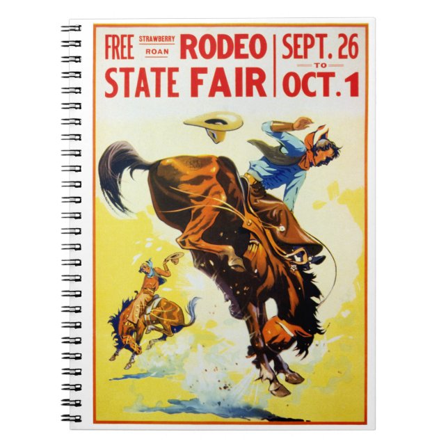 Vintage 1930s Rodeo Poster Restored Notebook (Front)