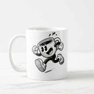 Vintage 1930s Rubber Hose Running Coffee Cup Carto