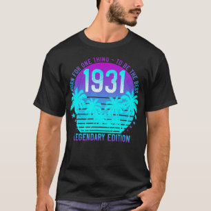Vintage 1931 90th Birthday Aesthetic Sunset Palm T-Shirt
