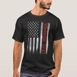 Vintage 1931 91 Years Old Men And Women 91th Bir T-Shirt