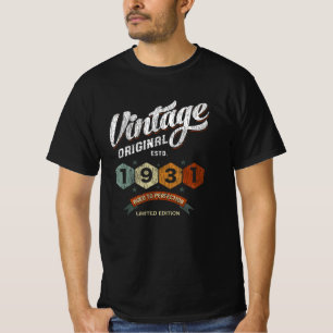 Vintage 1931 Aged to Perfection Birthday Gift T-Shirt