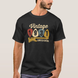 Vintage 1931 Birthday Retro Guitar 91st Birthday P T-Shirt
