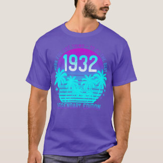 Vintage 1932 89th Birthday Aesthetic Sunset Palm 8 T-Shirt