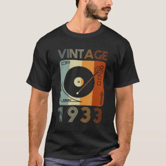 Vintage 1933 Retro Record Player Birthday Vinyl Dj T-Shirt